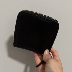 Madewell Black Leather Zip-Around Wallet Bifold The Essential Zip Wallet Small